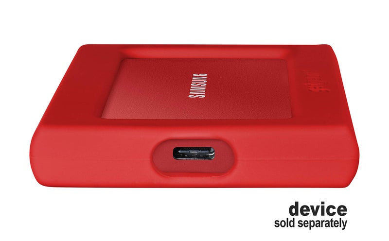 getgear Silicone Bumper for Samsung T7, T7 Touch Portable SSD - 1TB, 2TB, 500GB, USB 3.2, Strong-Shock Absorbing, Slip-Resistant-Red - Image 3
